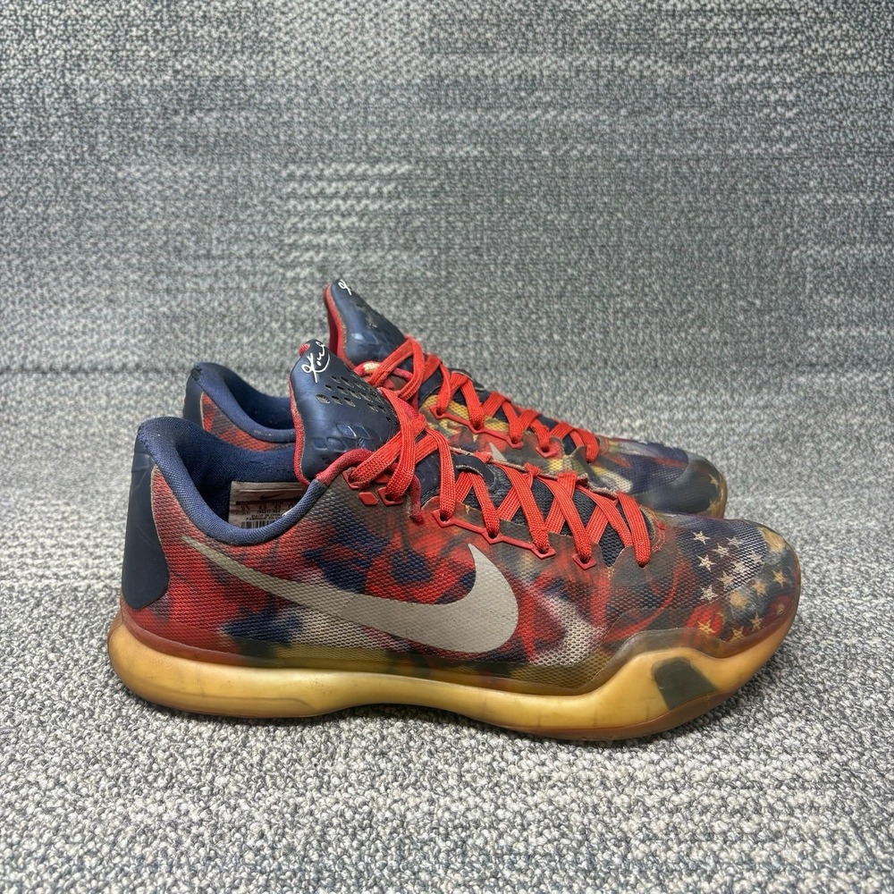 Nike Kobe 10 X USA Independence Day Basketball Shoes Men's Size 9.5 705317-604